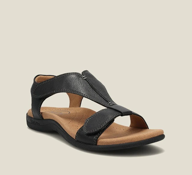 Leren Sandalen met Klittenband en Verstelbare Bandjes
