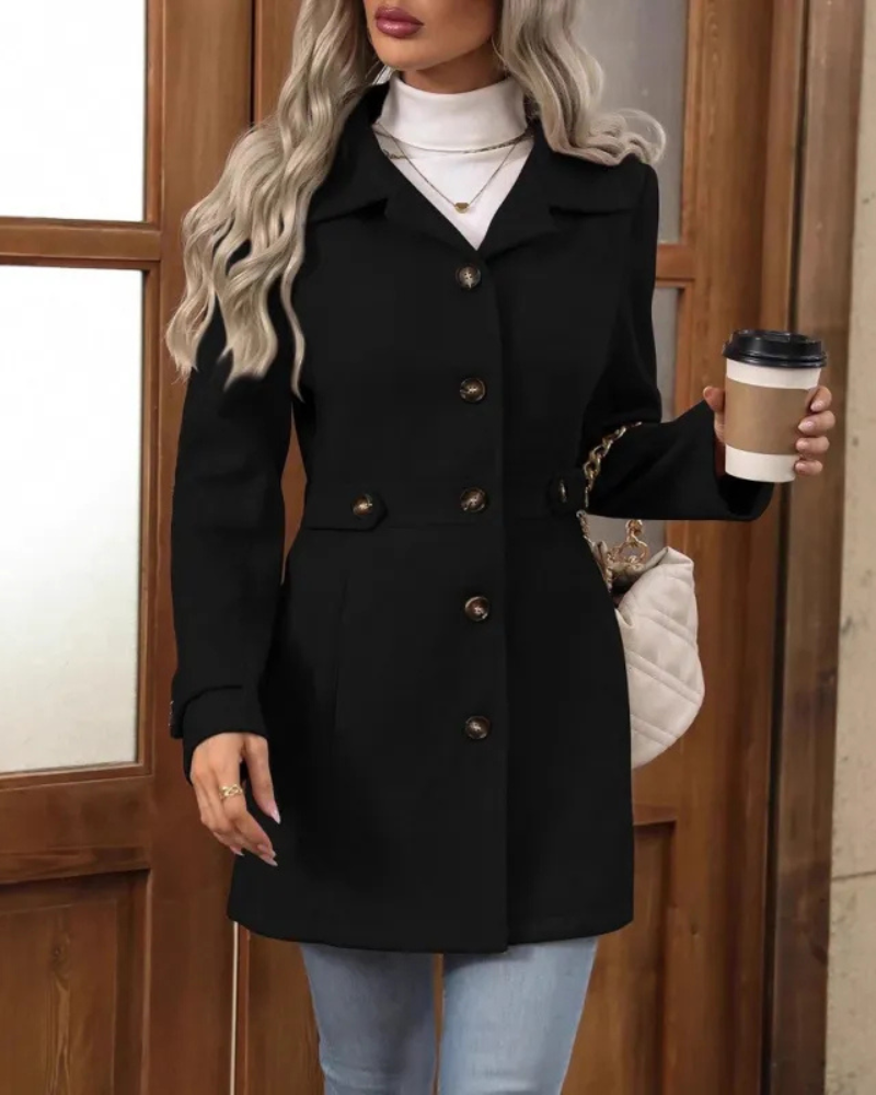 Rachel | Elegante Halflange Slim Fit Mantel