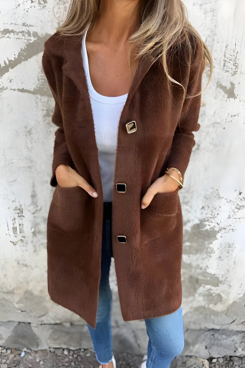 Paula | Elegante Lange Teddy Mantel