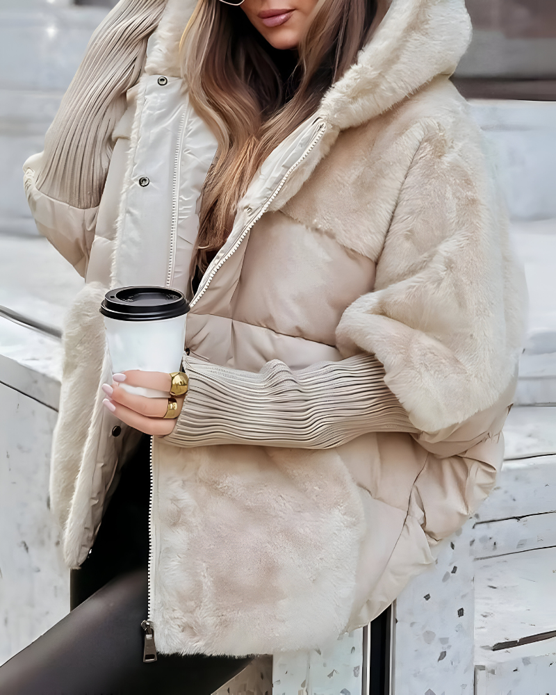 Andrea | Stijlvolle Oversized Teddy Gewatteerde Winterjas
