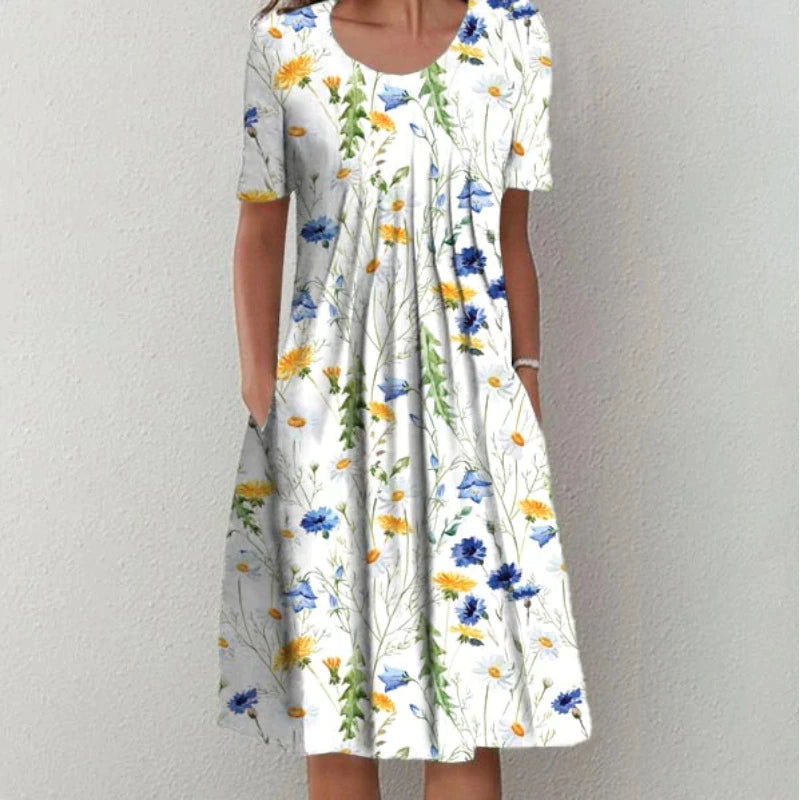 Bloemenprint Midi-jurk met Zakken
