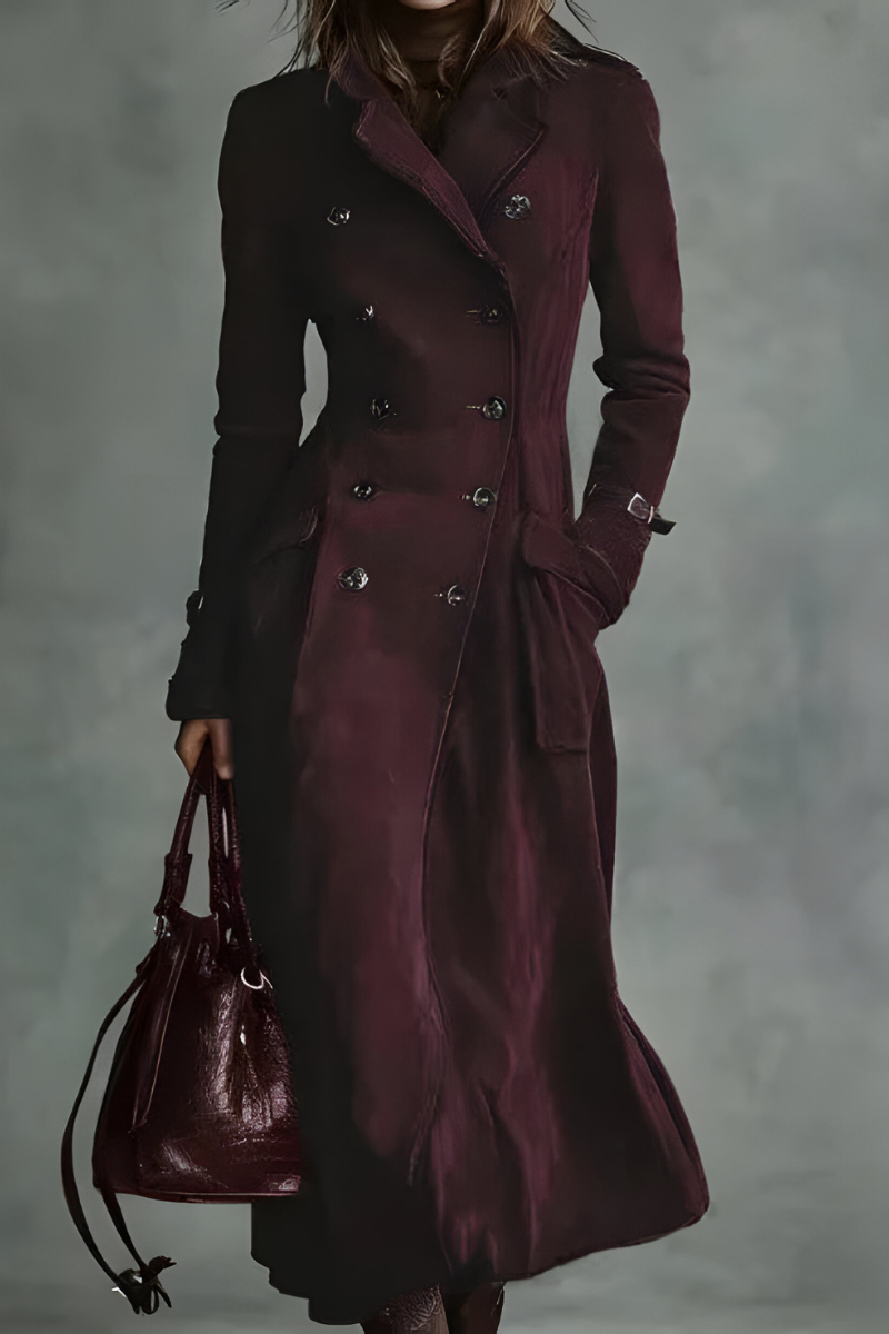 Diane | Elegante Lange Suède Mantel