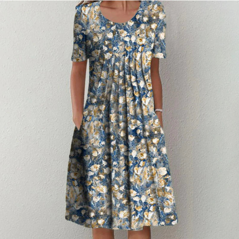 Bloemenprint Midi-jurk met Zakken