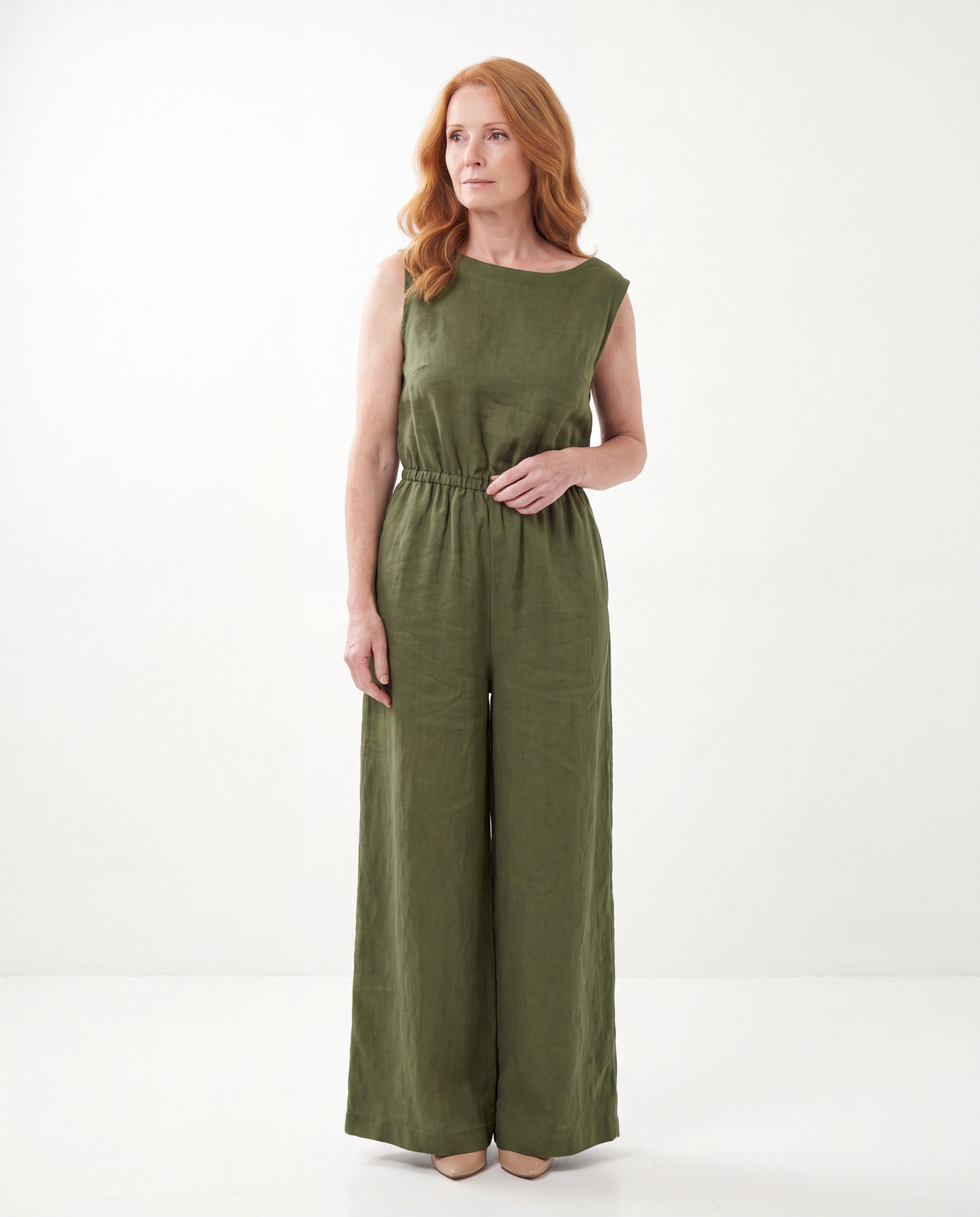 Linnen Jumpsuit met Wijde Pijpen