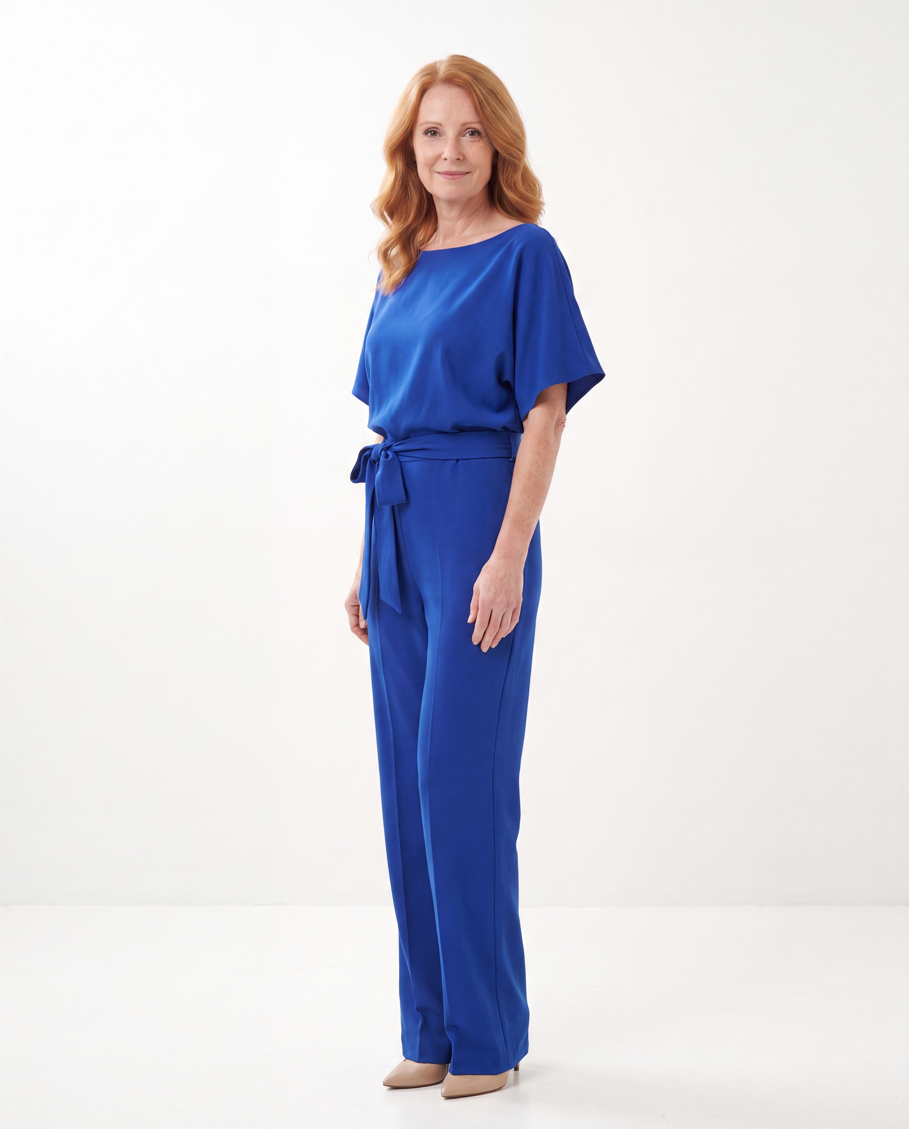 Jumpsuit met Ceintuur en Wijde Pijpen
