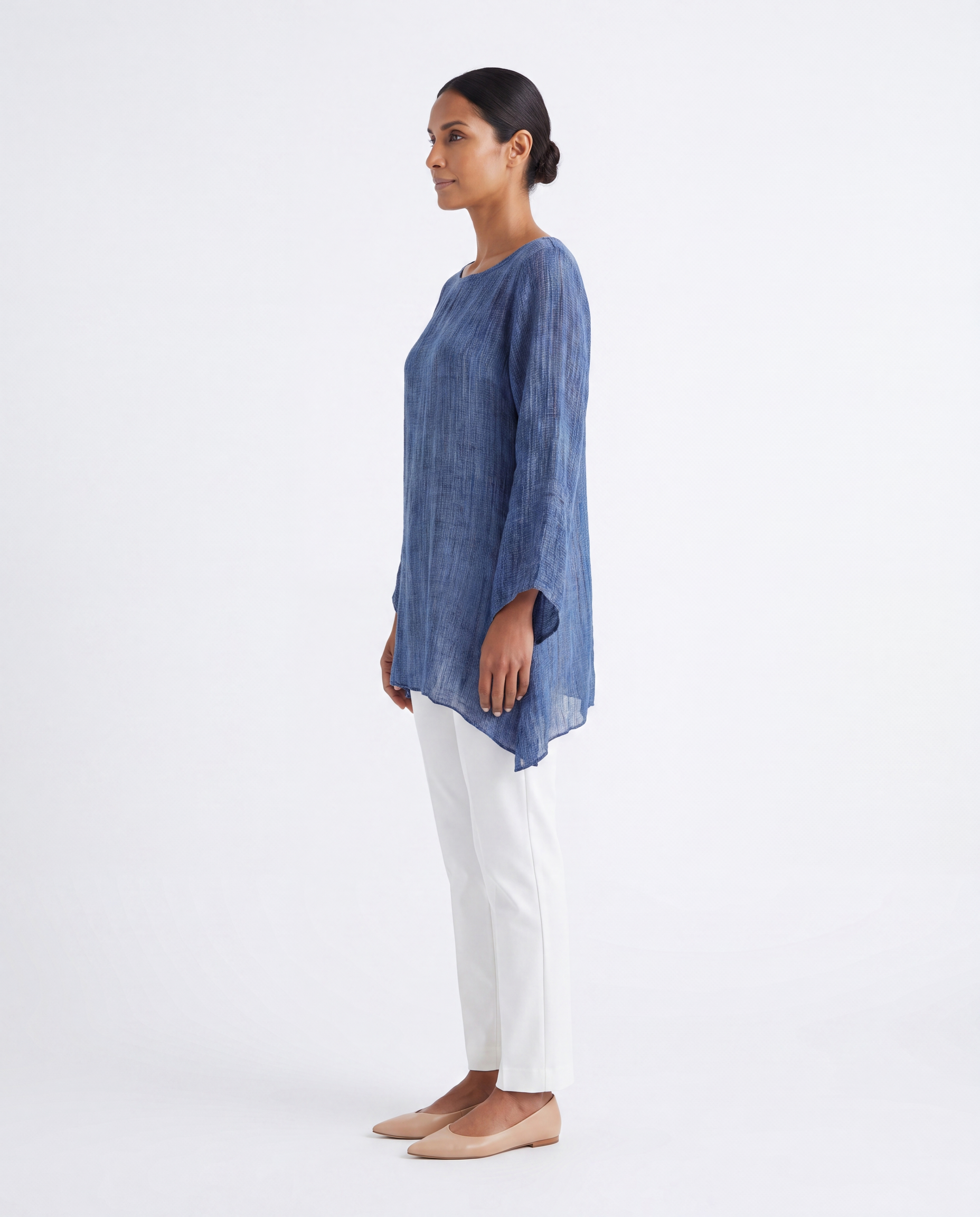 Linnen Tuniek met Asymmetrische Zoom