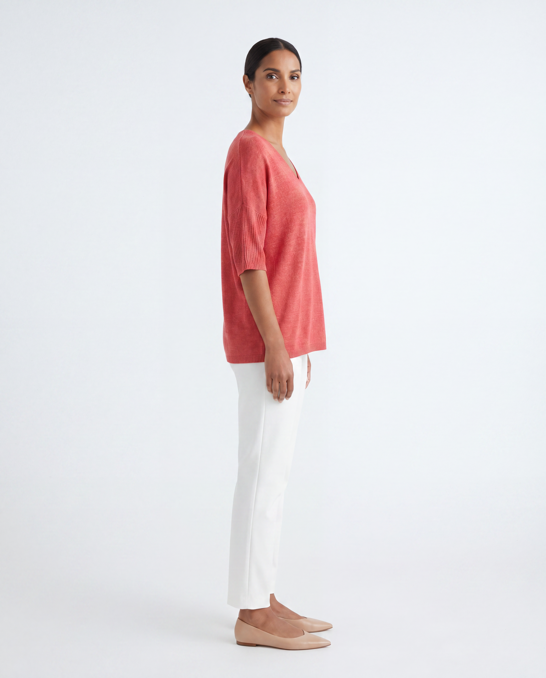 Fijngebreide Oversized Top met V-hals