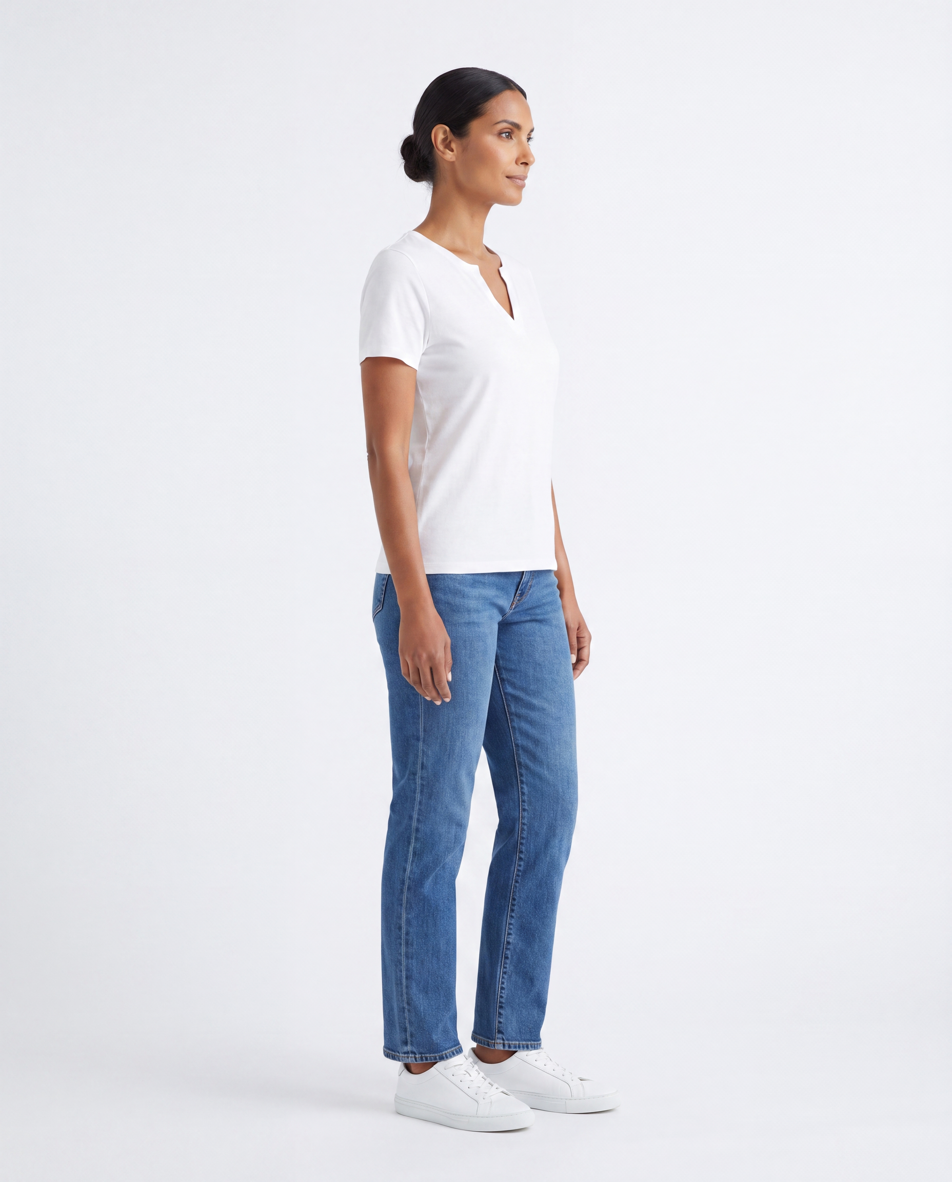 Henley T-shirt met Korte Mouw