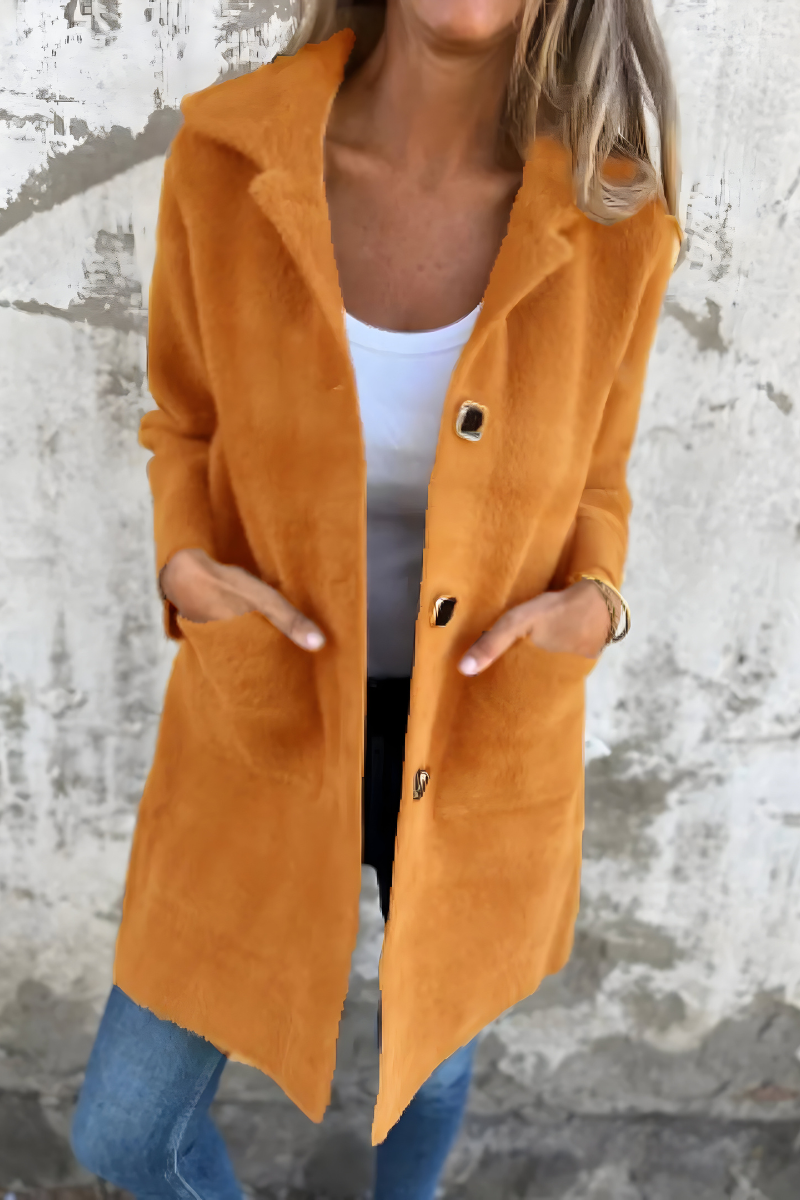 Paula | Elegante Lange Teddy Mantel