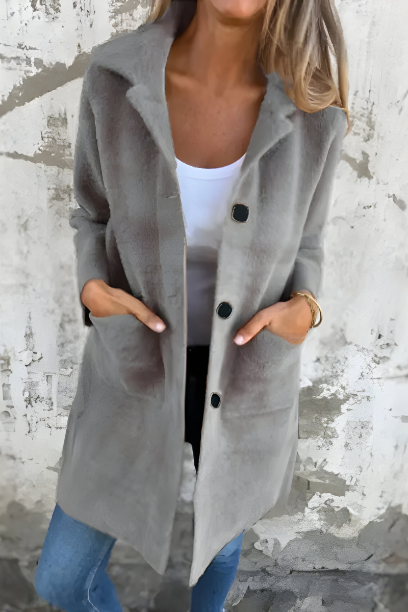 Paula | Elegante Lange Teddy Mantel