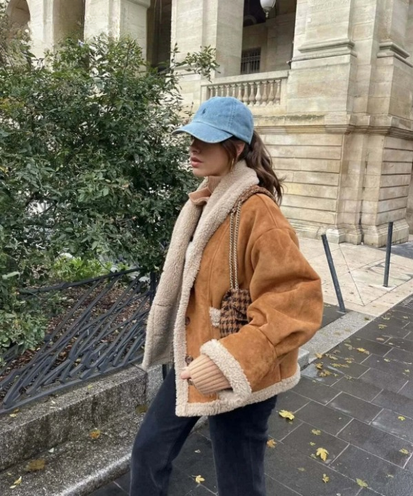 Wendy - Stijlvolle Suède Lammy Winterjas