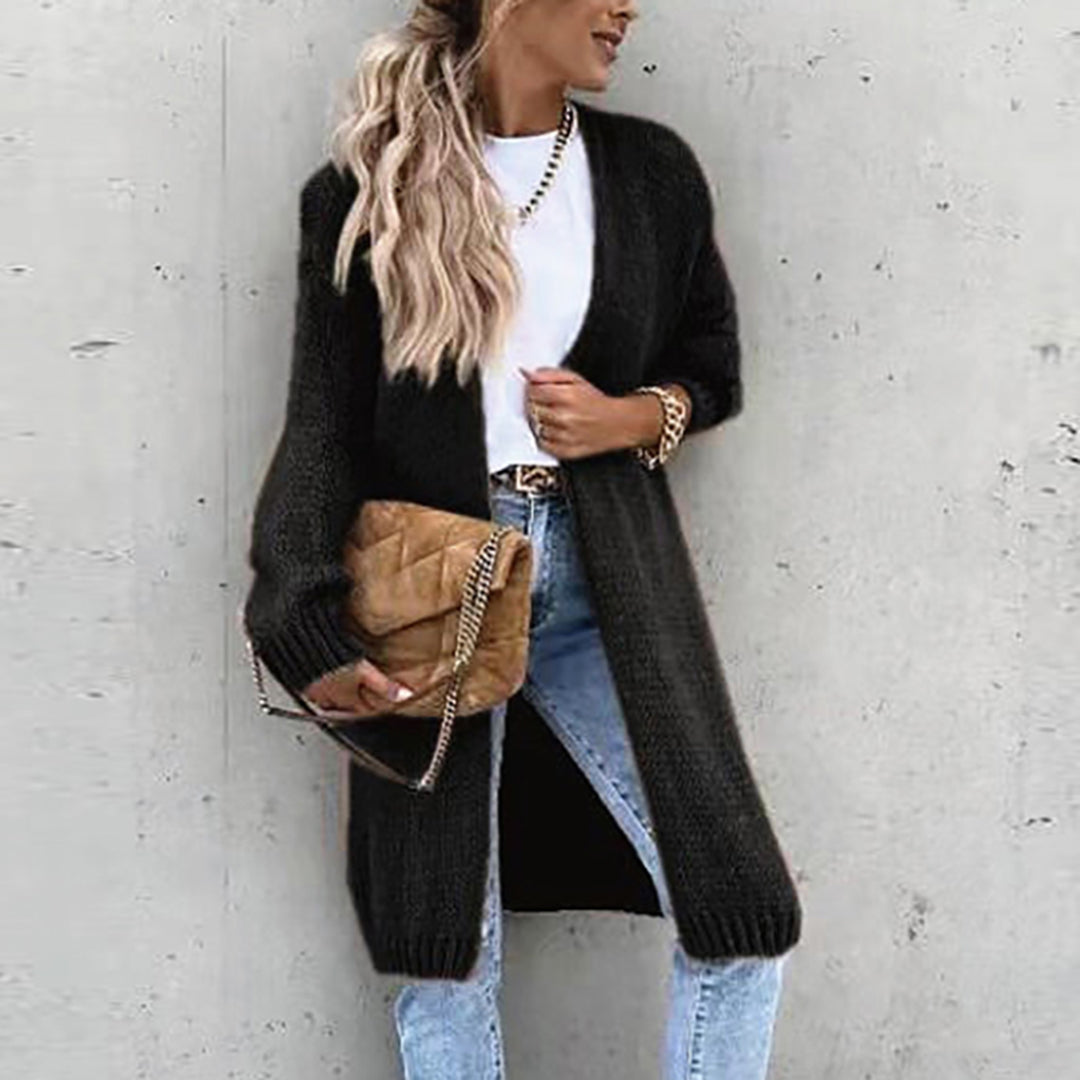 Nathalie - Stijlvol Oversized Gebreid Lang Vest