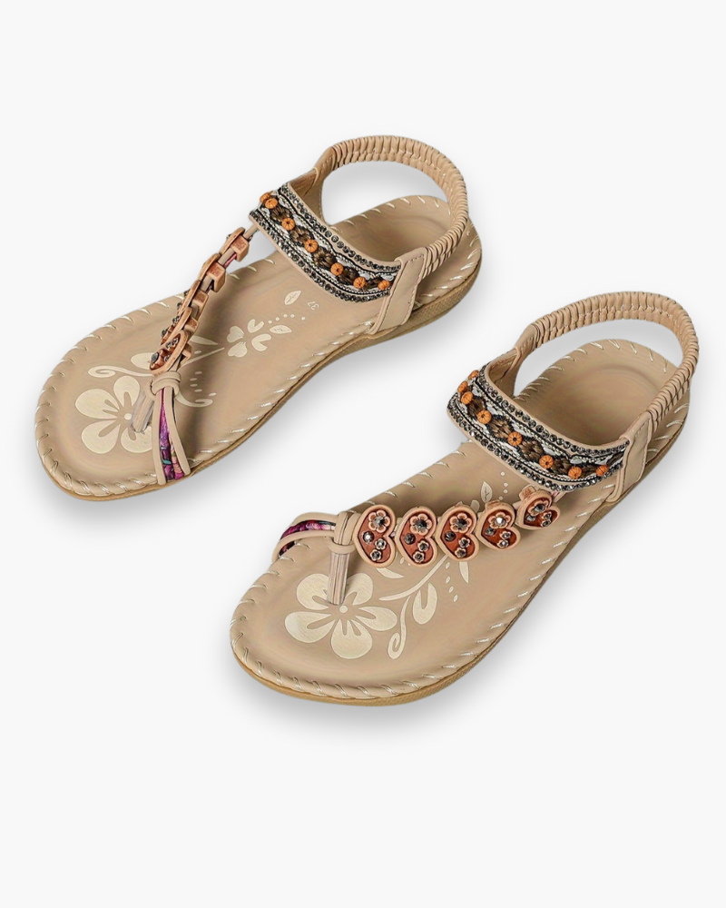 Bohemien Teenslipper Sandalen met Bloemdetails