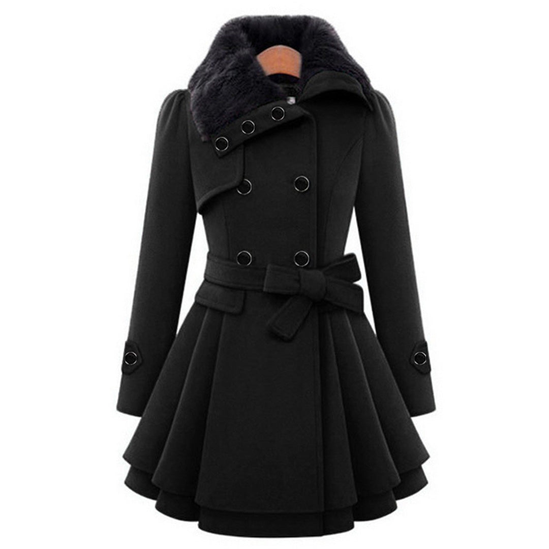 Nicole - Elegante Wollen Gevoerde Winterjas