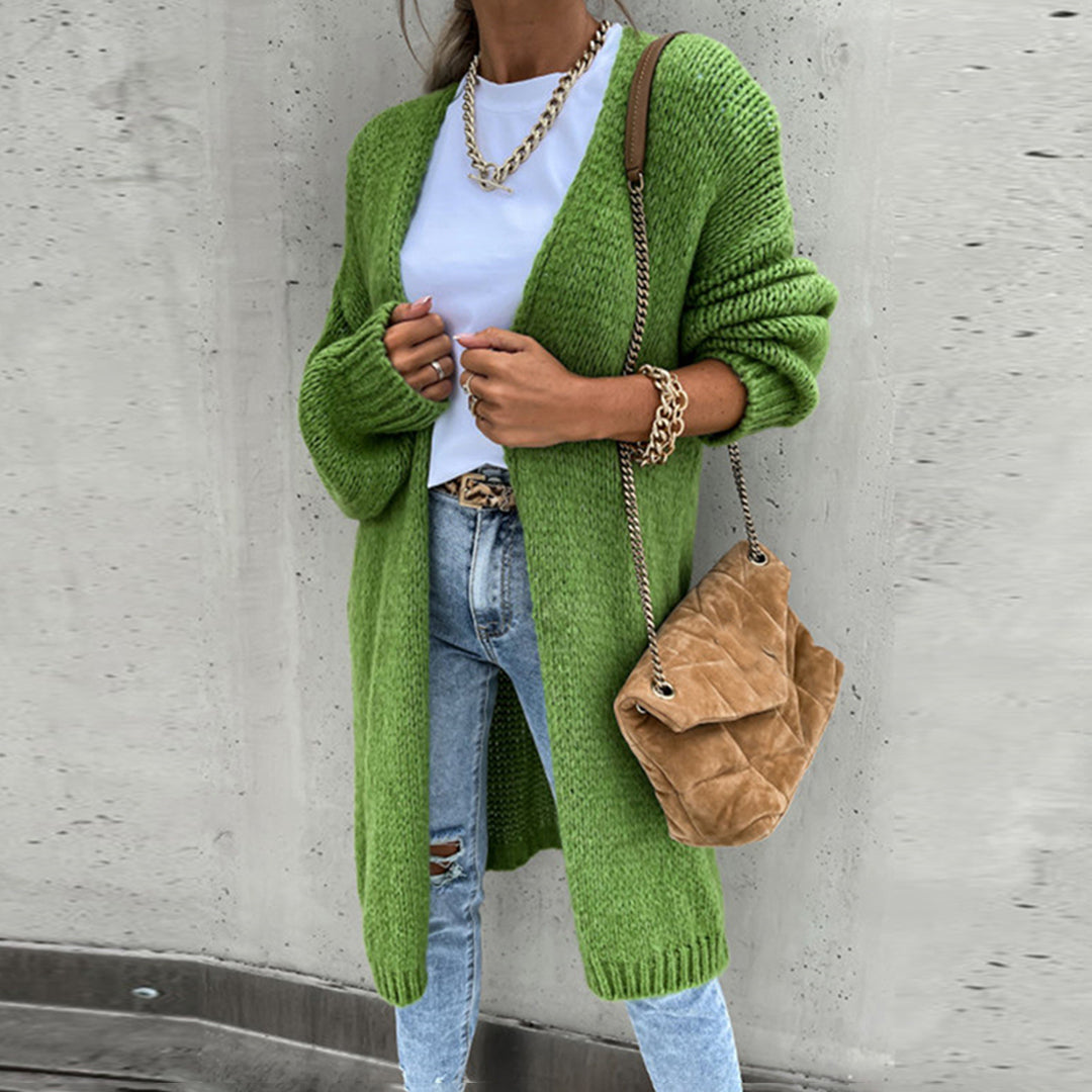 Nathalie - Stijlvol Oversized Gebreid Lang Vest