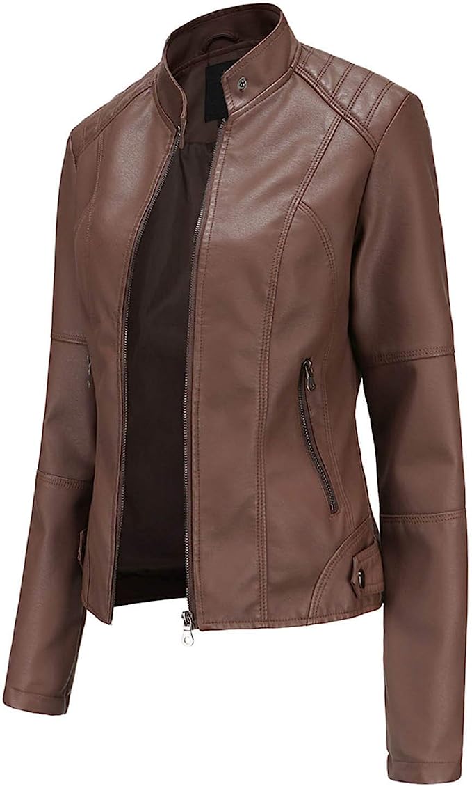Susan | Elegante Slim Fit Leren Jas