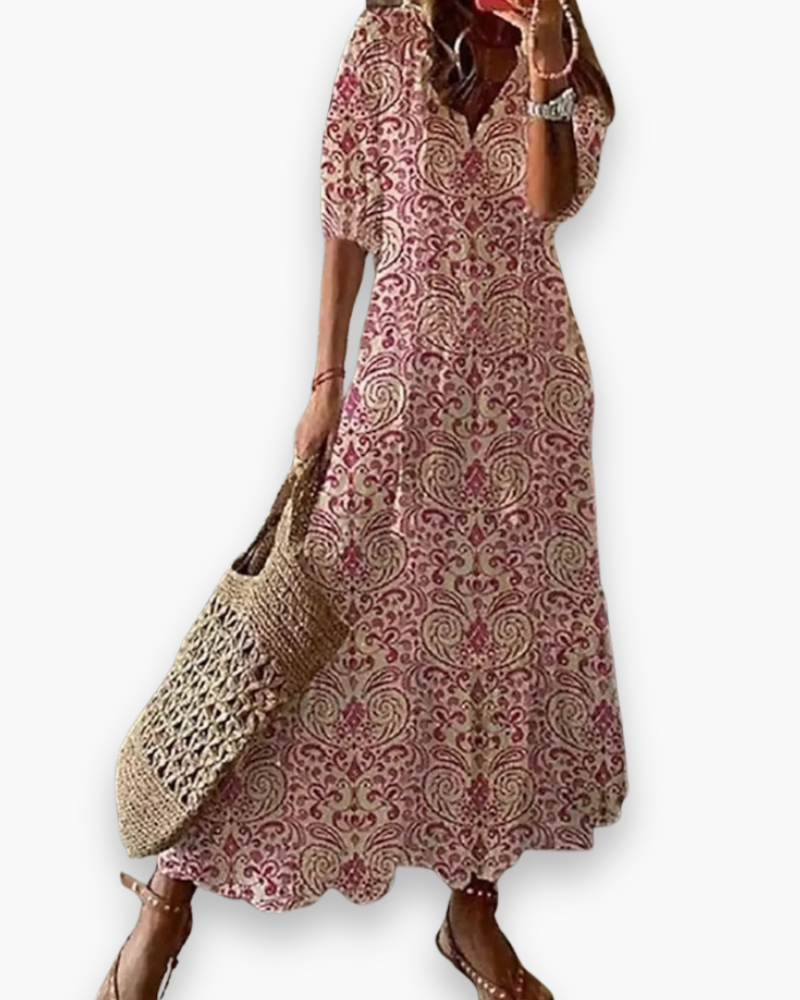 Bohemien Maxijurk met Bloemenprint en Kwastjes