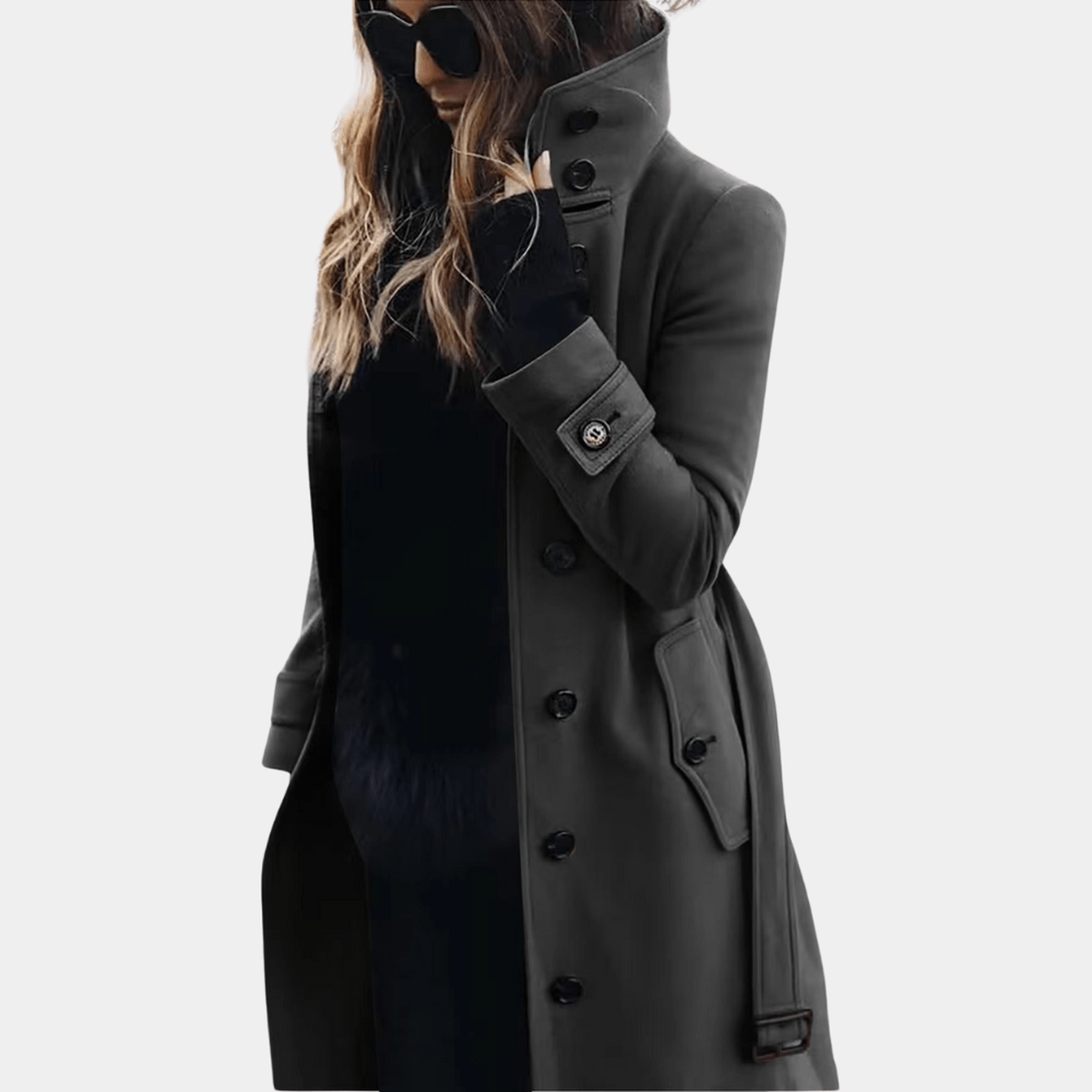 Catherine | Elegante Lange Slim Fit Mantel