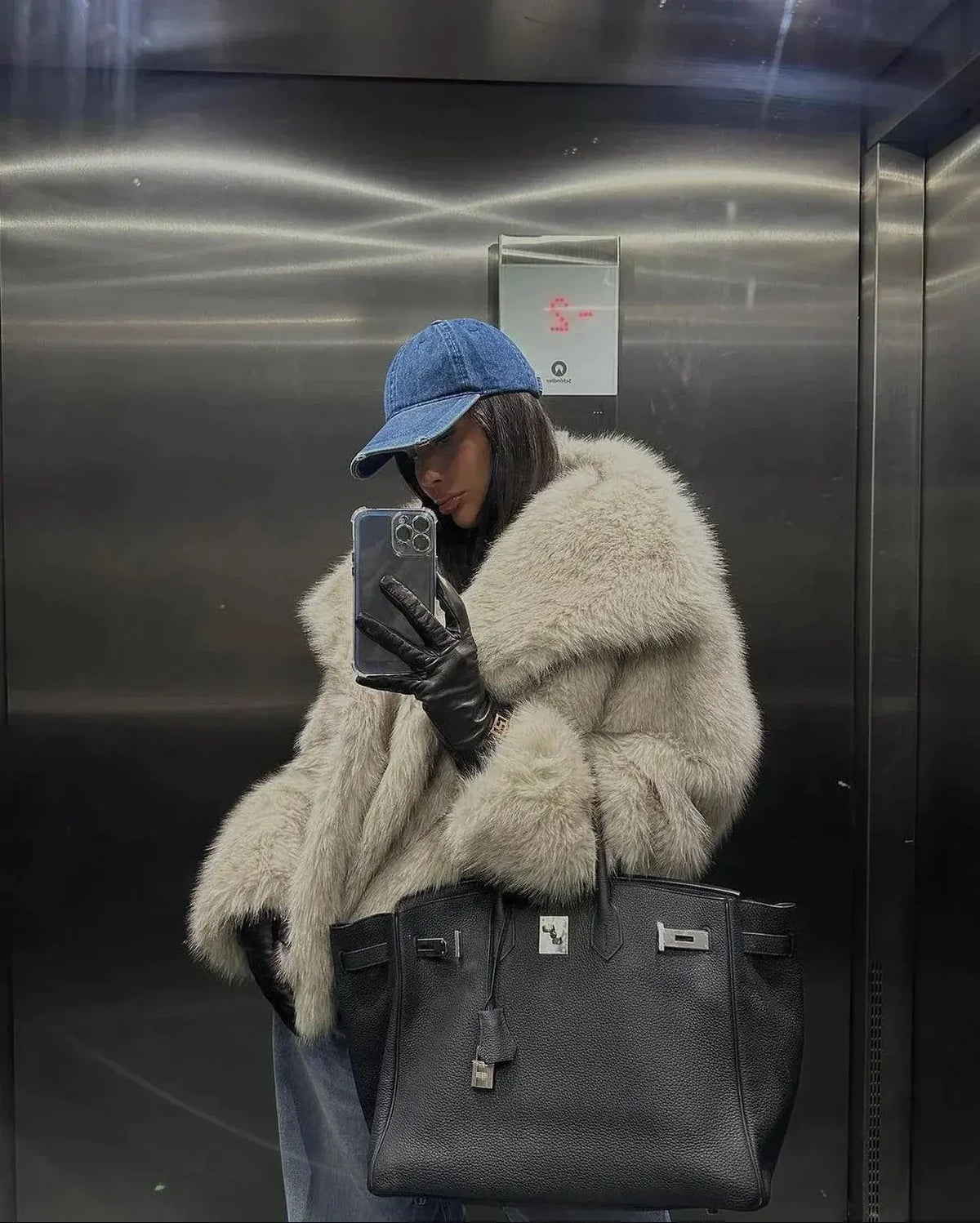 Julie - Stijlvolle Oversized Bont Winterjas