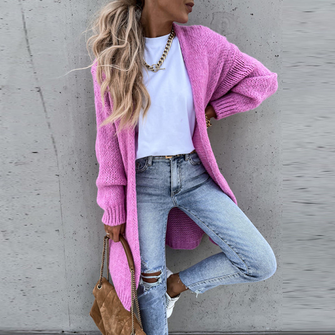 Nathalie - Stijlvol Oversized Gebreid Lang Vest