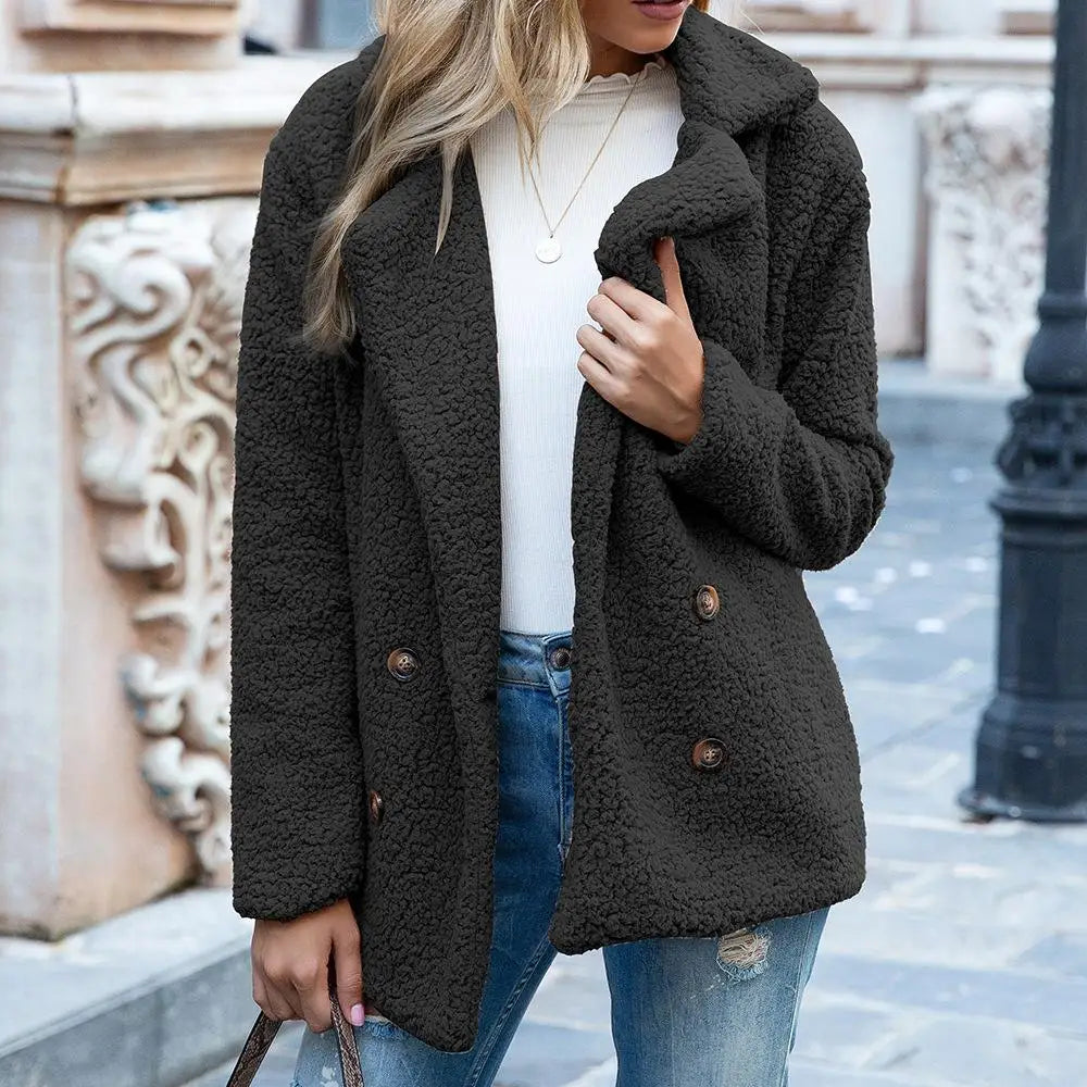 Hanneke - Elegante Korte Teddy Winterjas