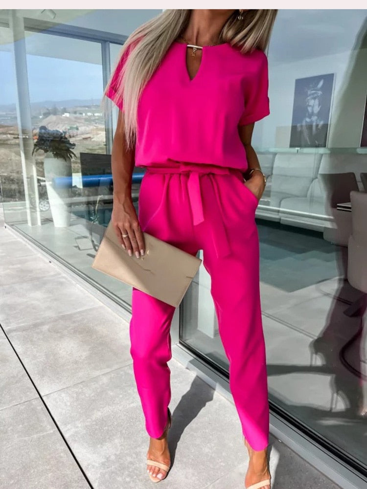 Getailleerde Jumpsuit met Strikceintuur