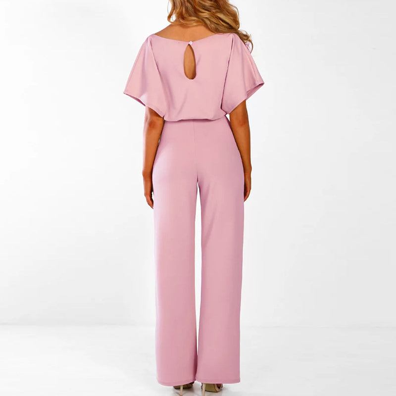 Jumpsuit met Getailleerde Ceintuur en Kimouwen