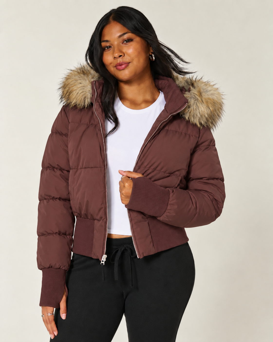 Annemarie | Elegante Korte Gewatteerde Winterjas