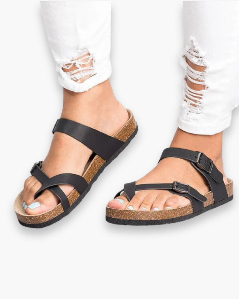 Kurken Teenslipper-Sandalen met Kruisbandjes