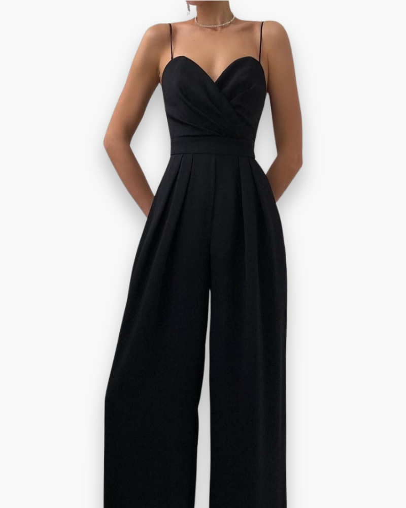 Satijnen Jumpsuit met Wikkeleffect