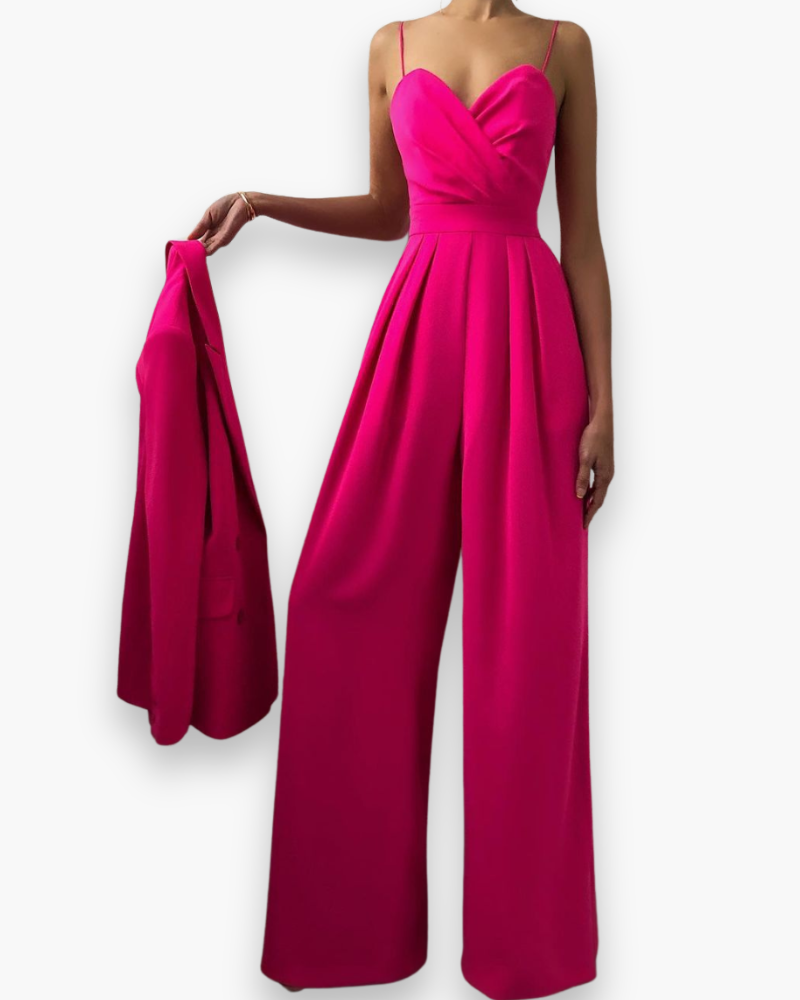 Satijnen Jumpsuit met Wikkeleffect