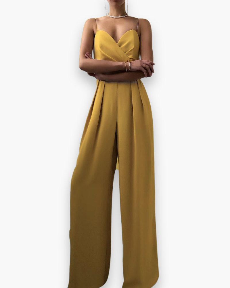 Satijnen Jumpsuit met Wikkeleffect