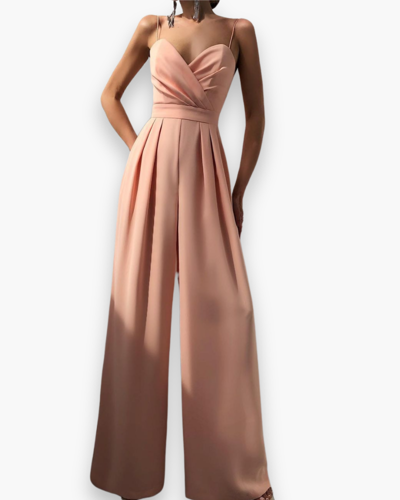 Satijnen Jumpsuit met Wikkeleffect