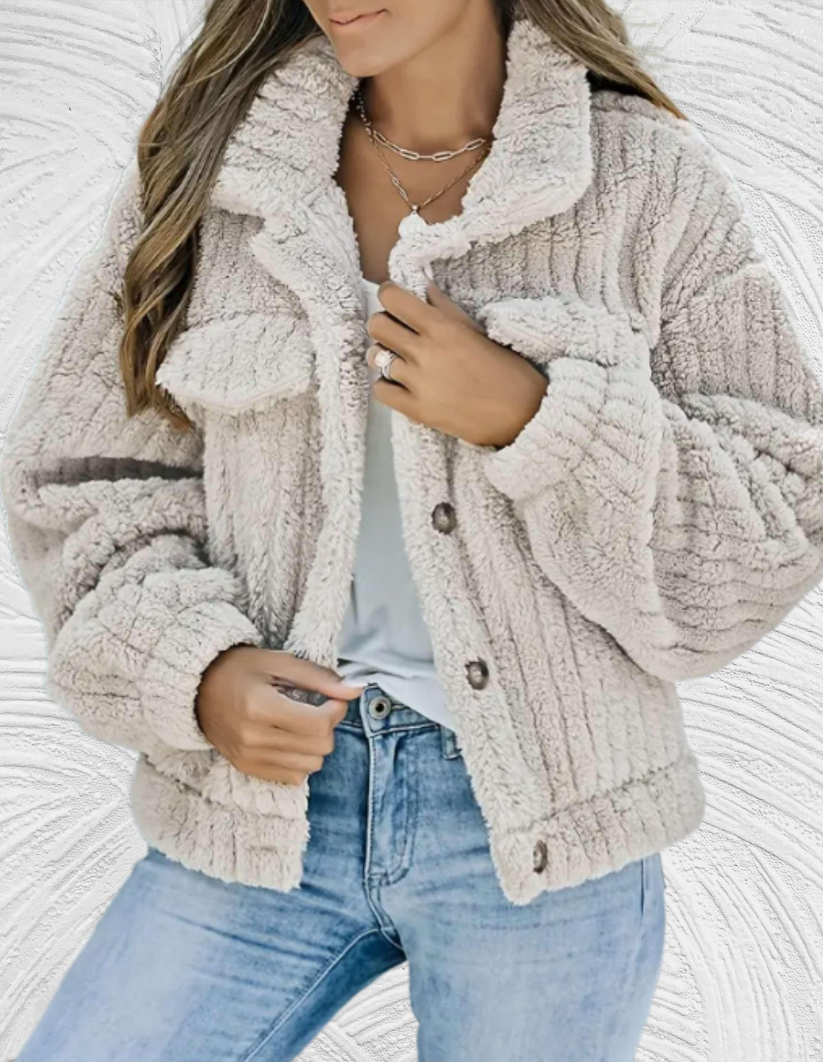 Catherine - Elegante Teddy Corduroy Winterjas