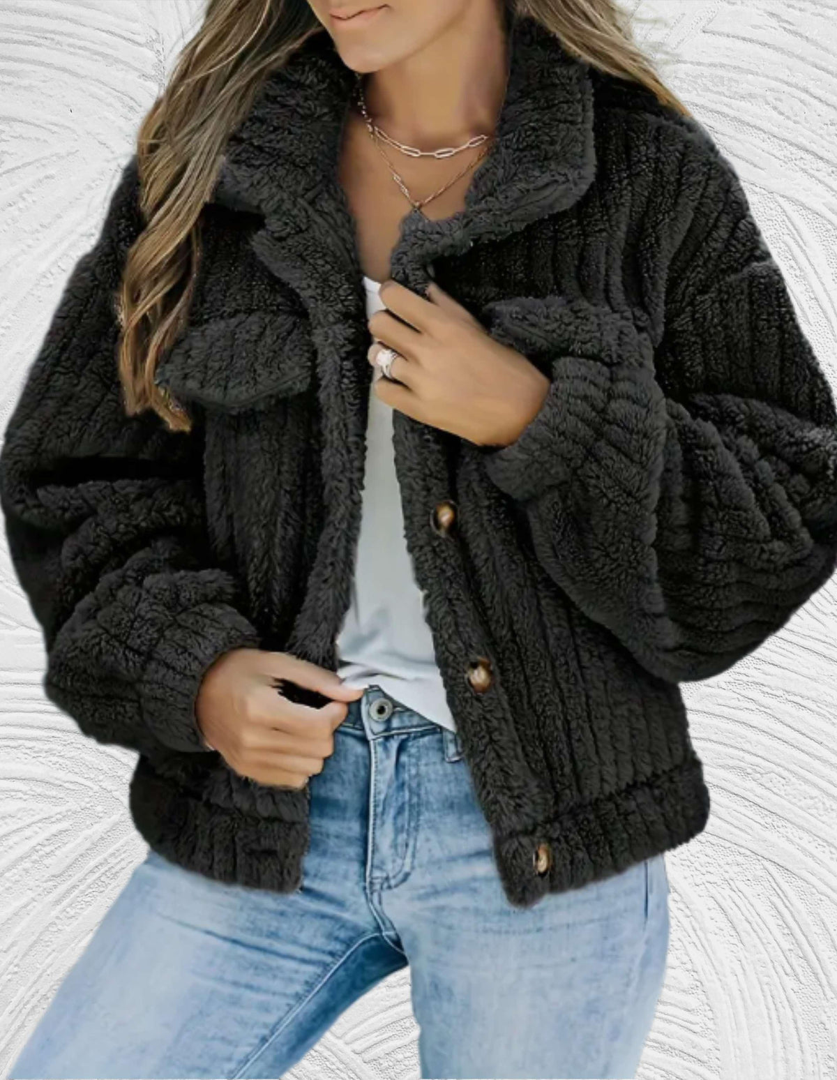 Catherine - Elegante Teddy Corduroy Winterjas