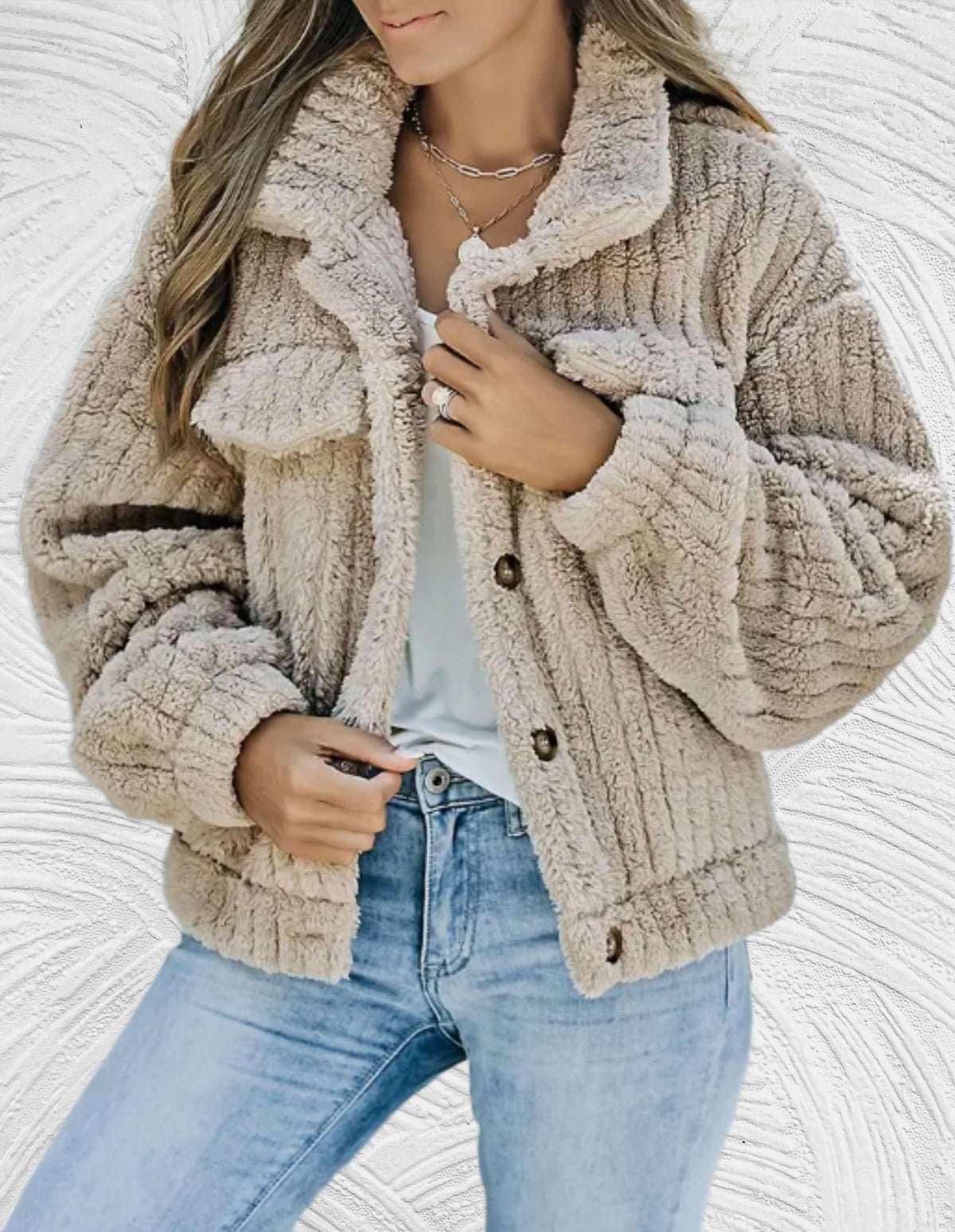 Catherine - Elegante Teddy Corduroy Winterjas