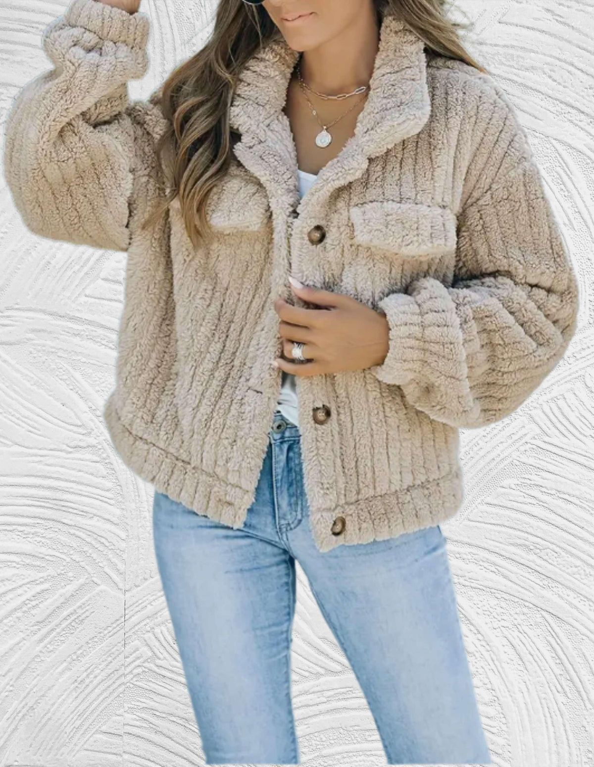 Catherine - Elegante Teddy Corduroy Winterjas