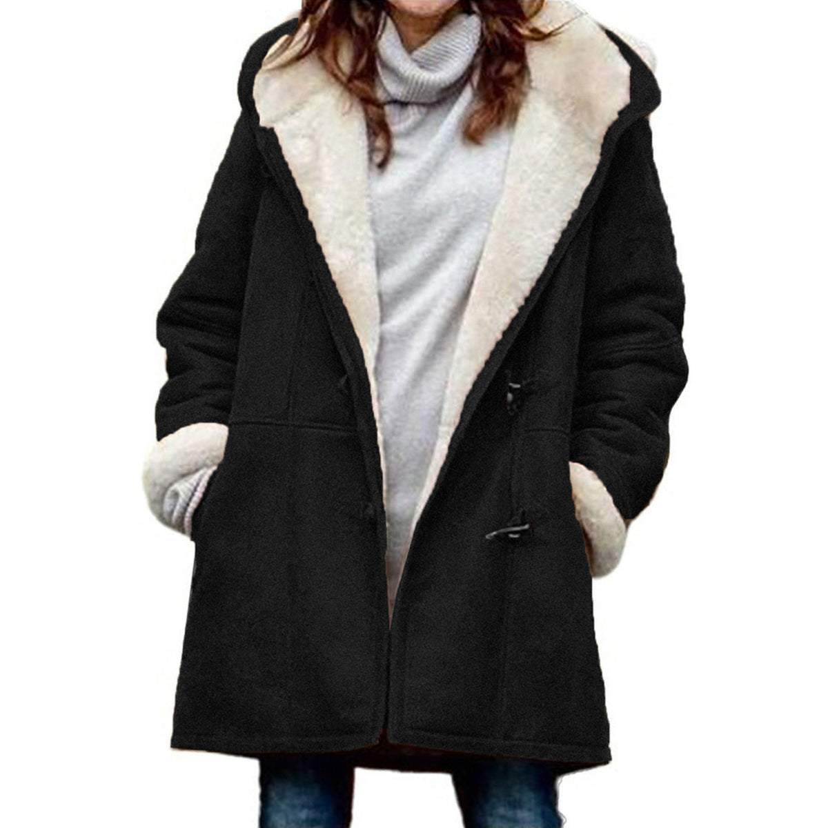 Louise - Warme Suède Duffel Winterjas