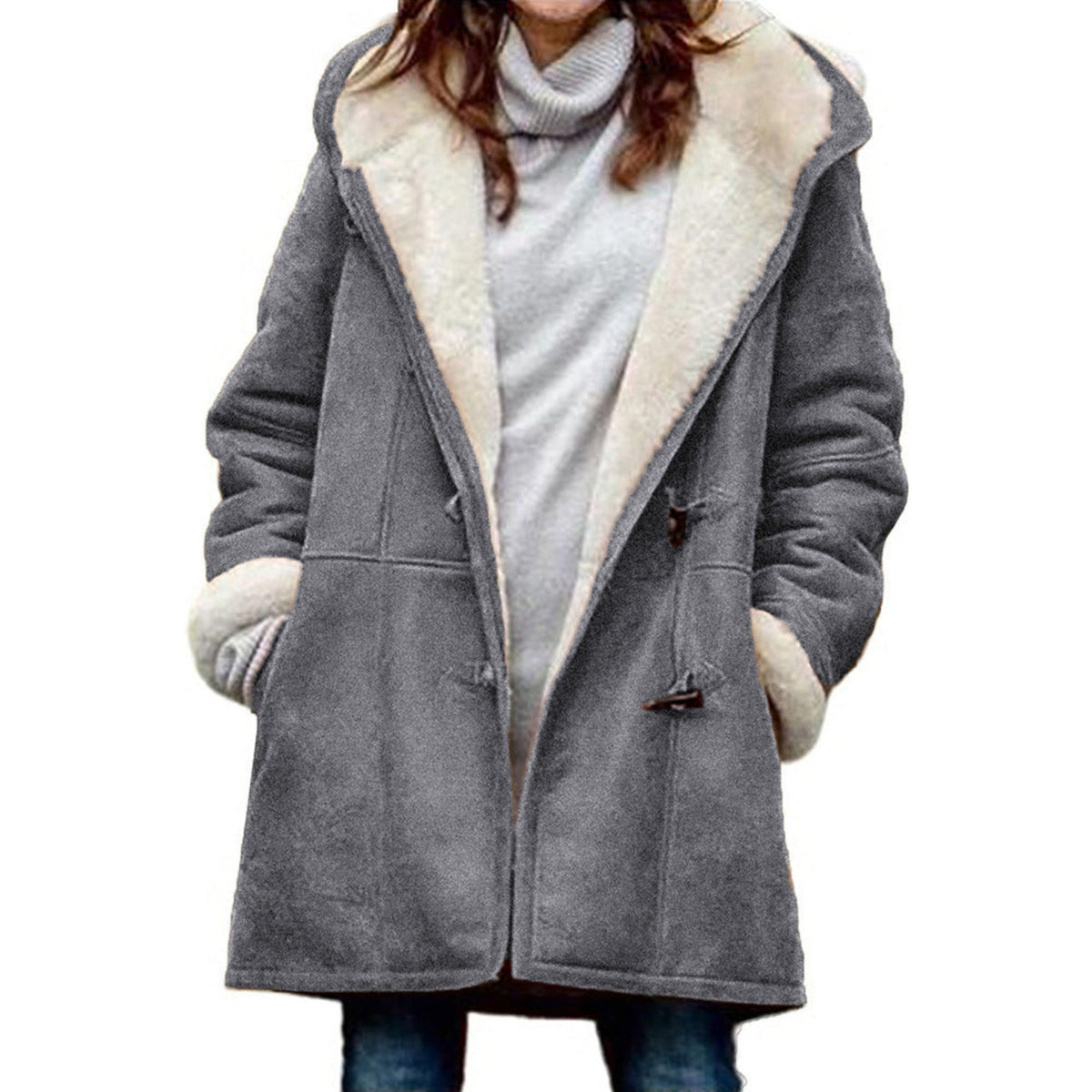 Louise - Warme Suède Duffel Winterjas