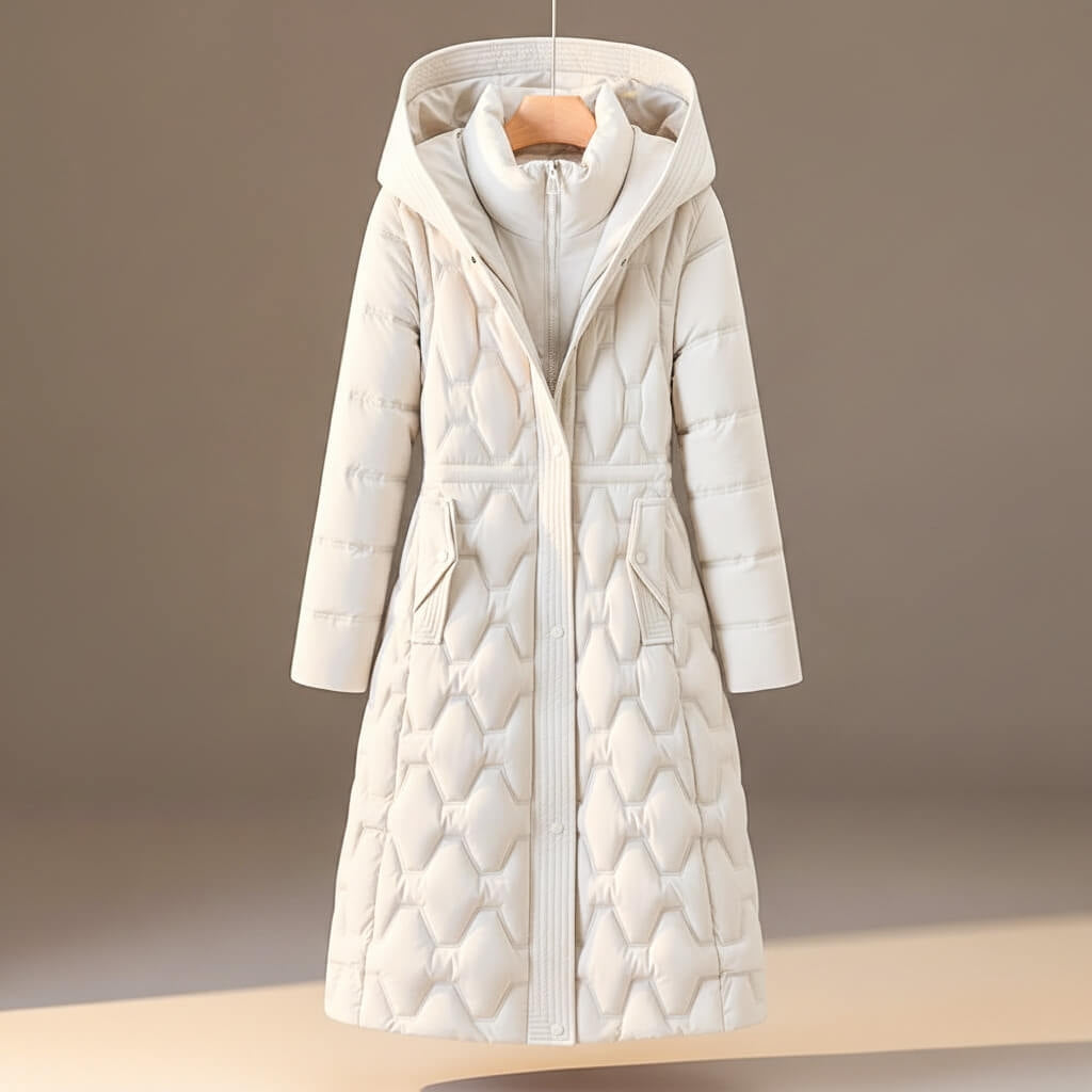Denise - Elegante Gewatteerde Maxi Winterjas