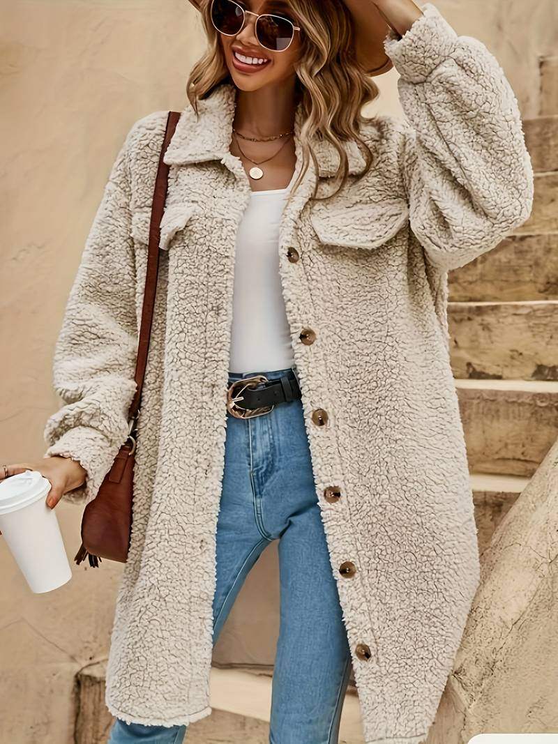 Angela - Comfortabele Oversized Teddy Winterjas