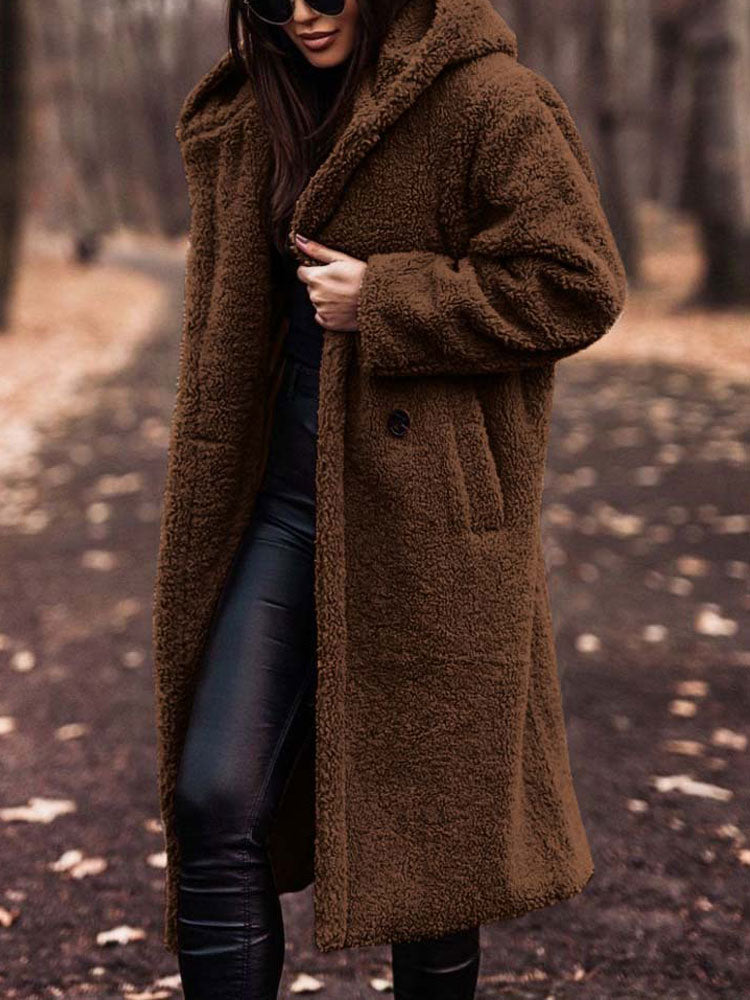 Ellen - Elegante Zachte Lange Teddy Winterjas