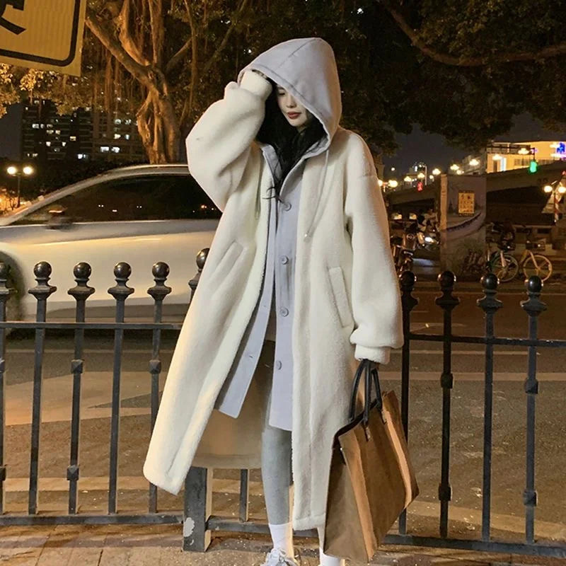 Monica - Elegante Oversized Lange Teddy Winterjas