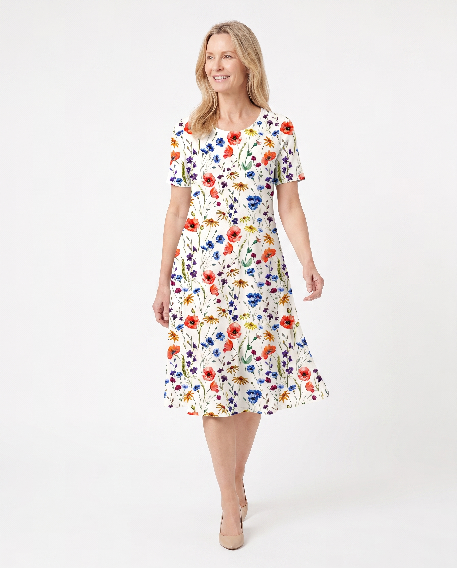 Bloemenprint Midi-jurk met Zakken