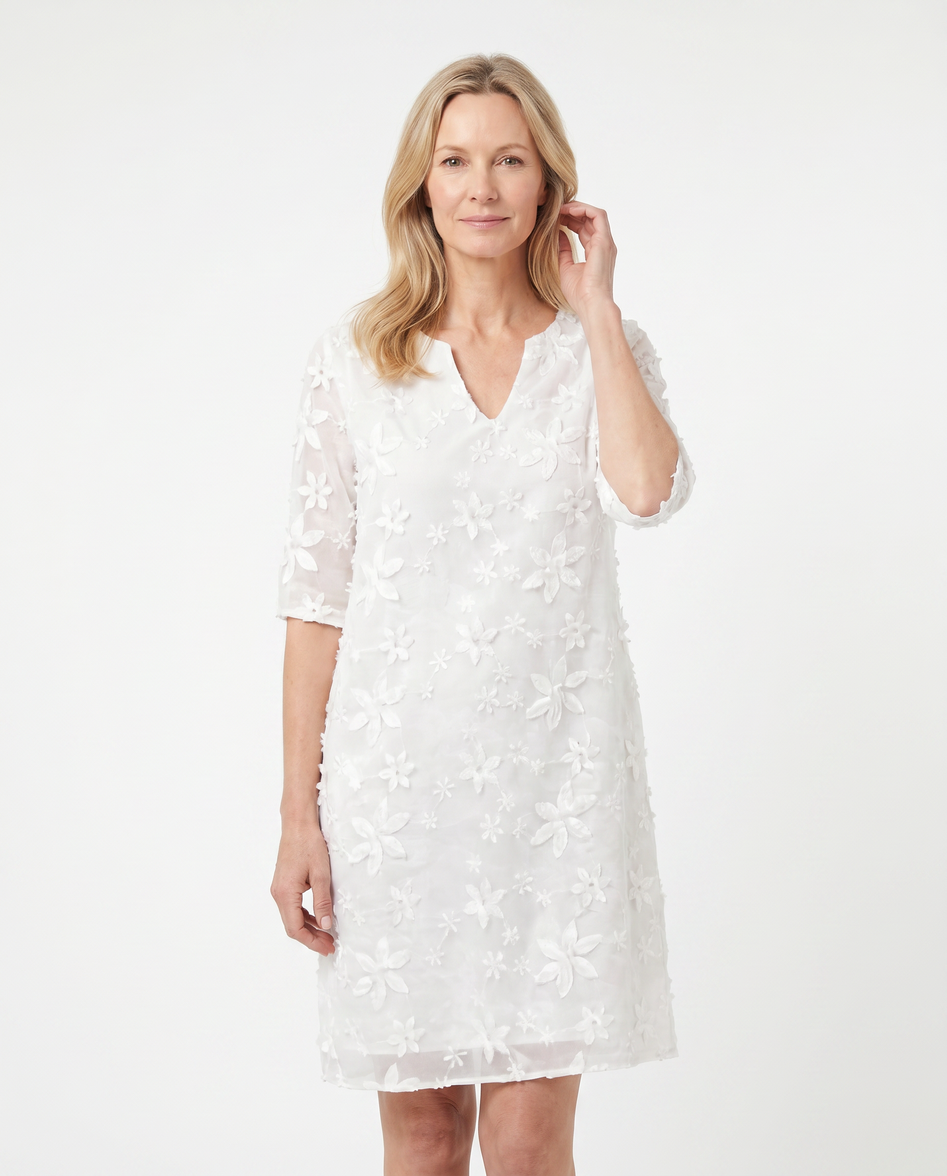 Bloemen Tuniekjurk met Split-V-hals