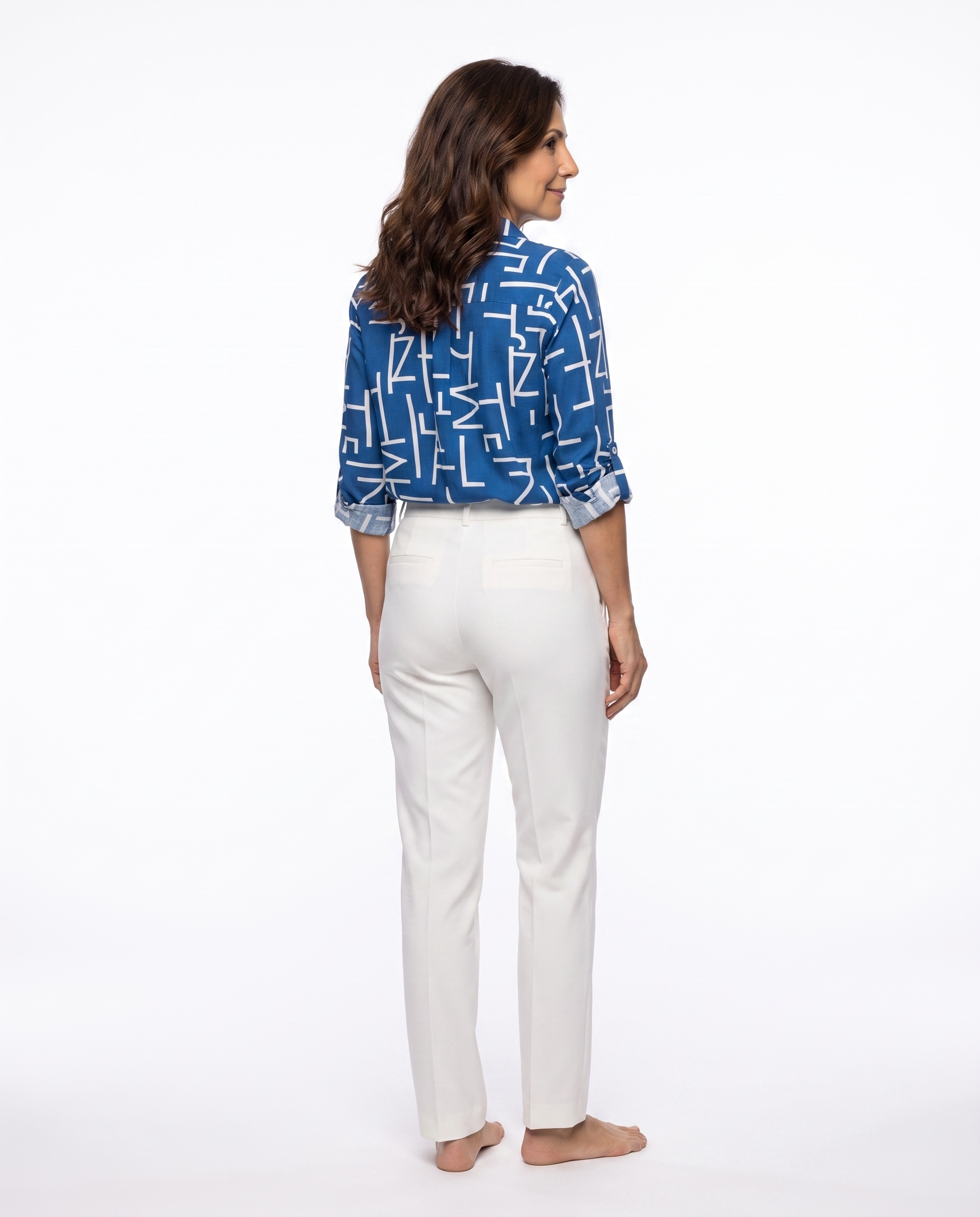 Satijnen Blouse met Grafische Print
