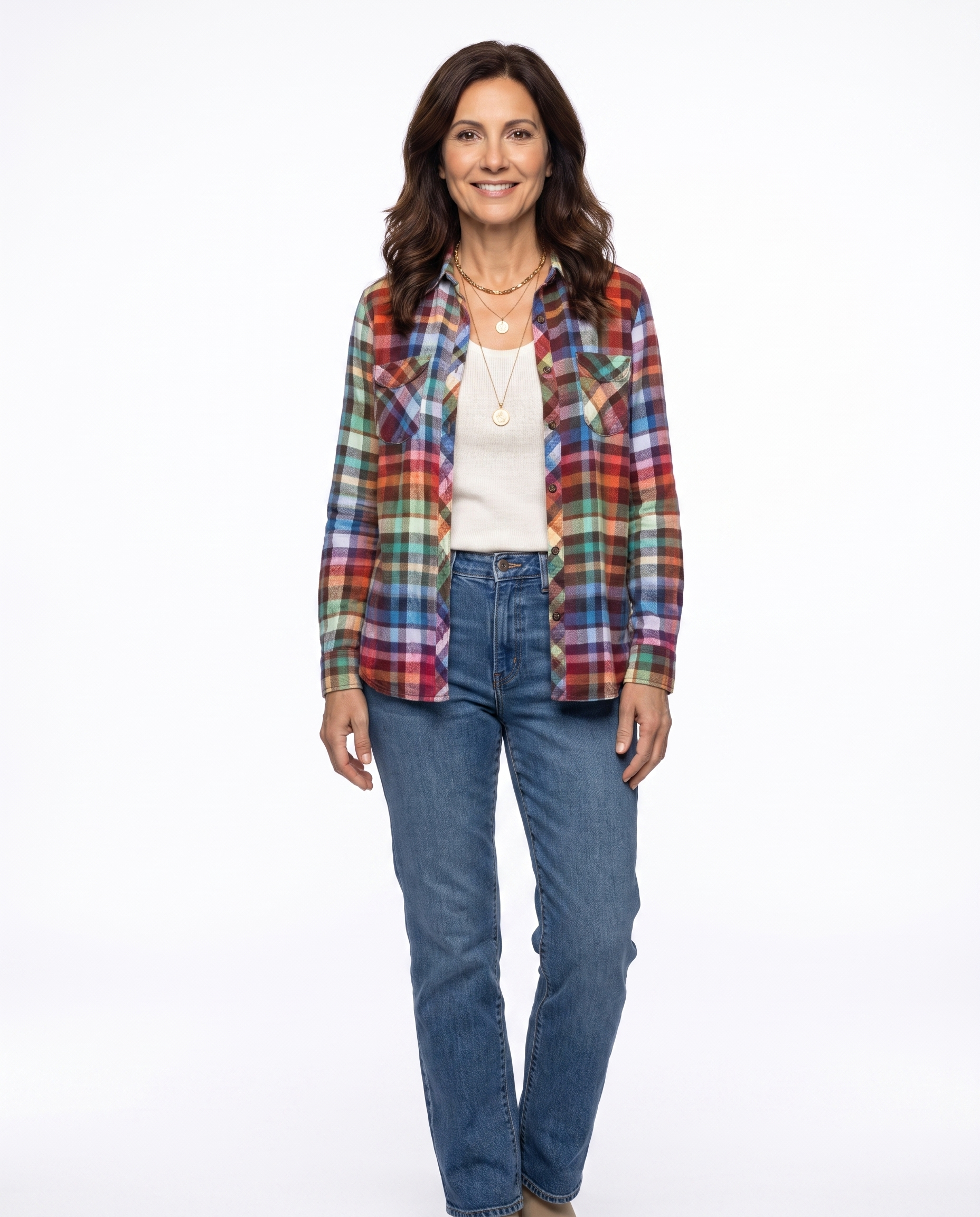 Geruite Flanel Blouse met Borstzakken