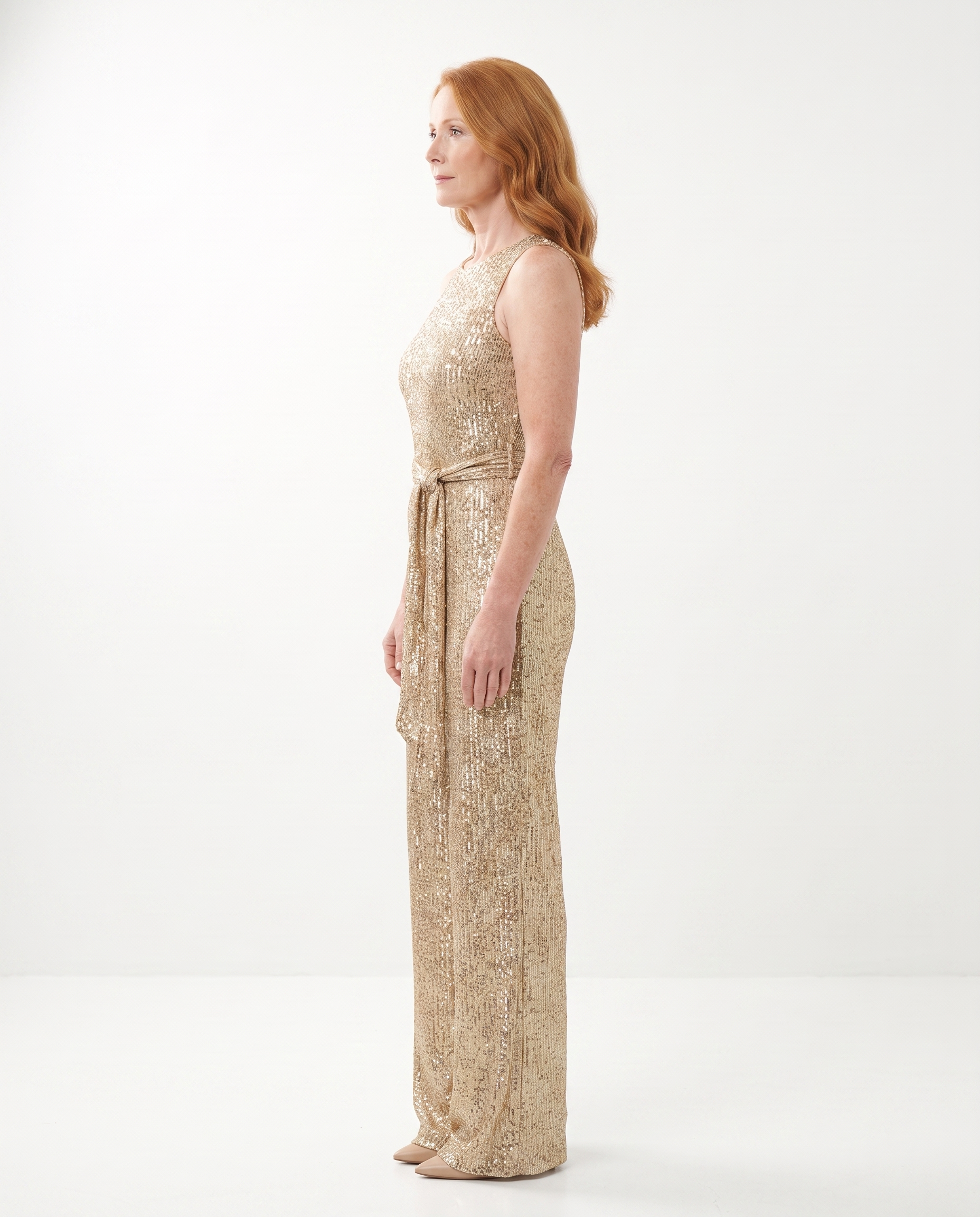 Pailletten Jumpsuit met Open Rug