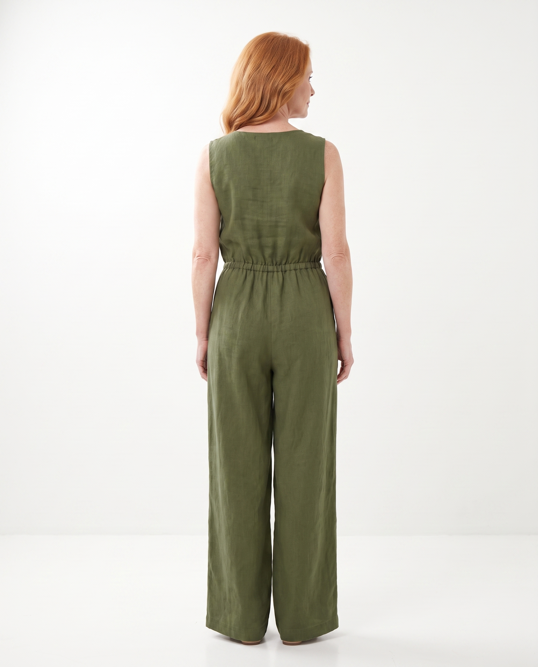 Linnen Jumpsuit met Wijde Pijpen