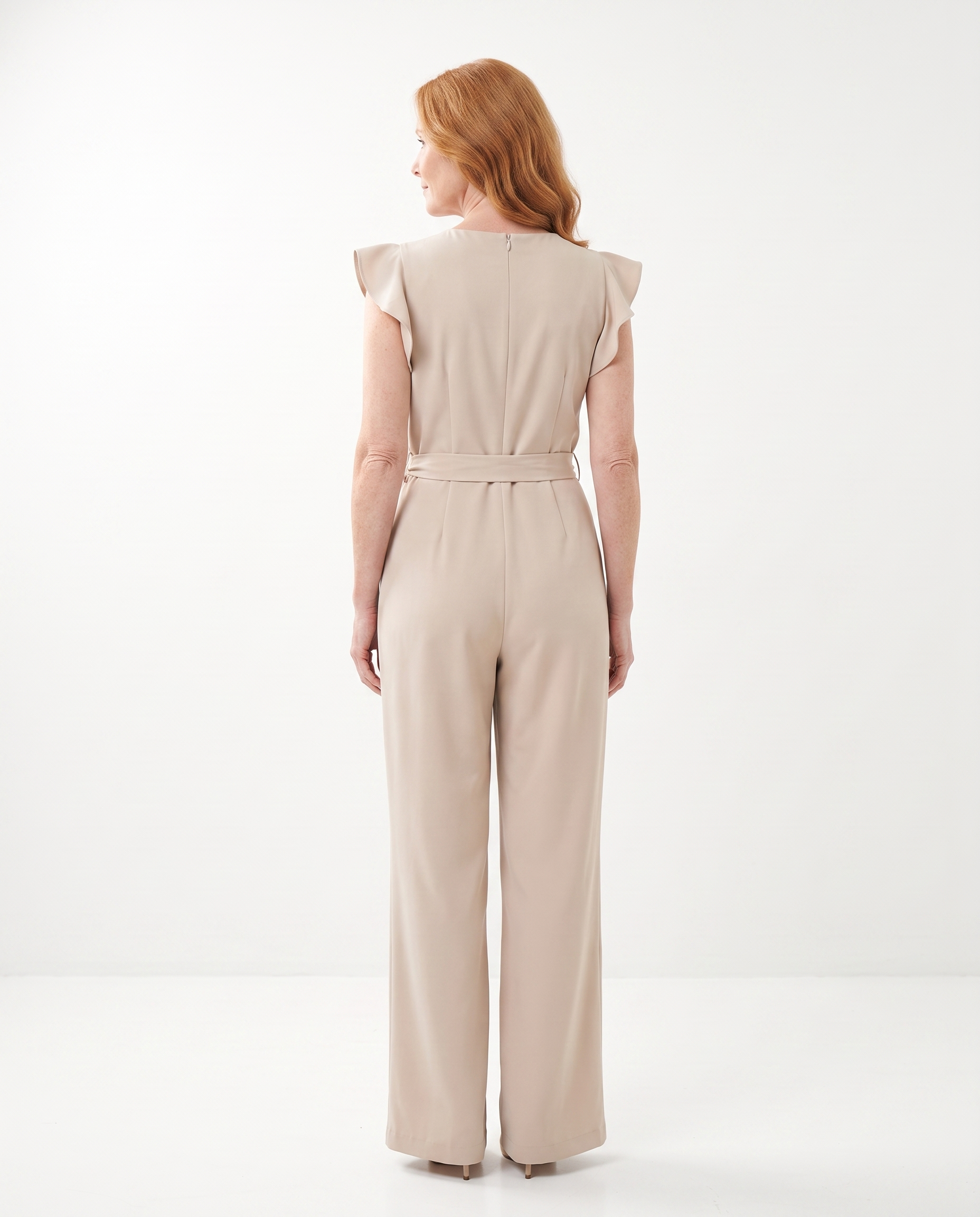 Jumpsuit met Ruffle Mouwen en Ceintuur